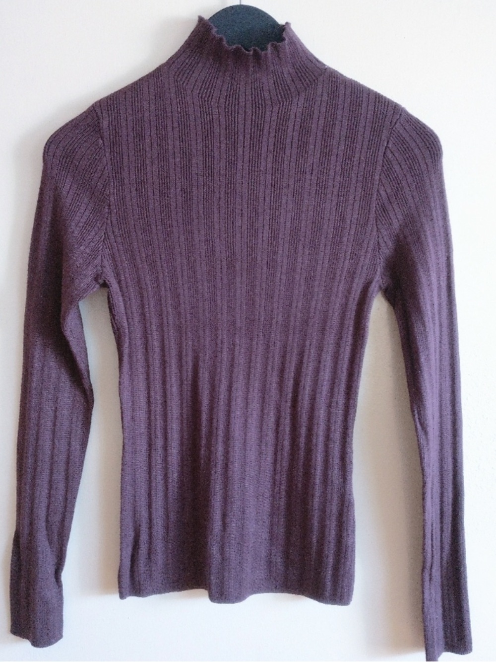 NWT Abercrombie & Fitch Slim Rib Turtleneck Sweater Dark Brown Sz M